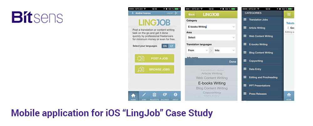 Mobile application for iOS “LingJob” Case Study
